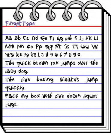 Finger Type Regular animated font preview