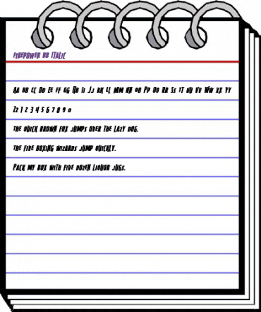 Firepower BB Italic animated font preview