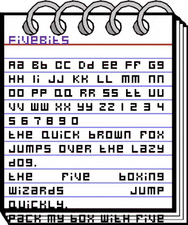 FiveBits Regular animated font preview