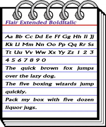 Flair Extended BoldItalic animated font preview Flair Extended BoldItalic animated font preview