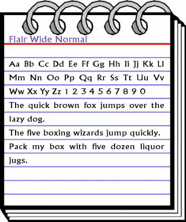 Flair Wide Normal animated font preview