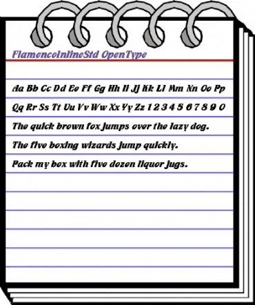 Flamenco Inline Std Regular animated font preview