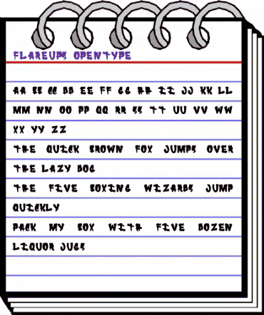FLAREUPS Regular animated font preview