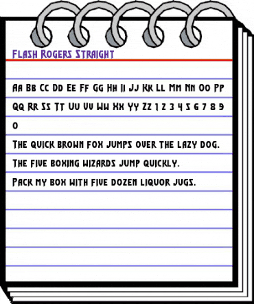 Flash Rogers Straight Regular animated font preview