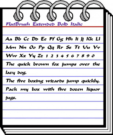 FlatBrush-Extended Bold Italic animated font preview