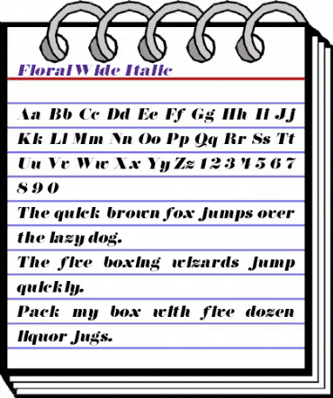 FloralWide Italic animated font preview