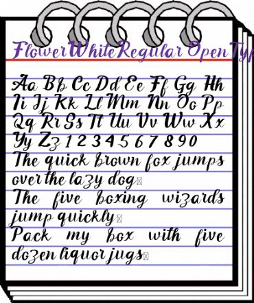 Flower White Regular animated font preview
