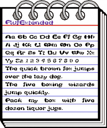 FlufExtended Regular animated font preview