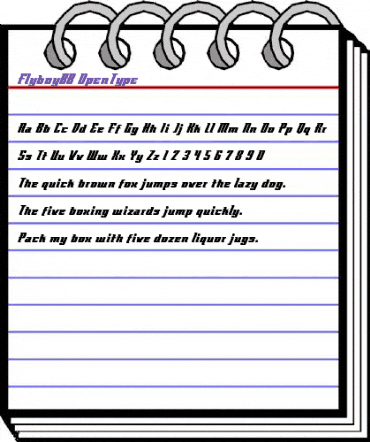 Flyboy BB Regular animated font preview