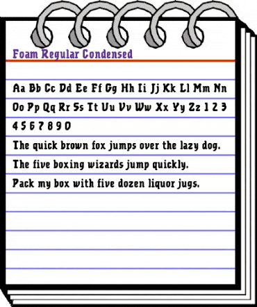 Foam Regular Condensed Regular animated font preview