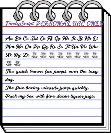 Fondy Script PERSONAL USE ONLY Regular animated font preview