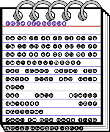 font 100 icons Regular animated font preview