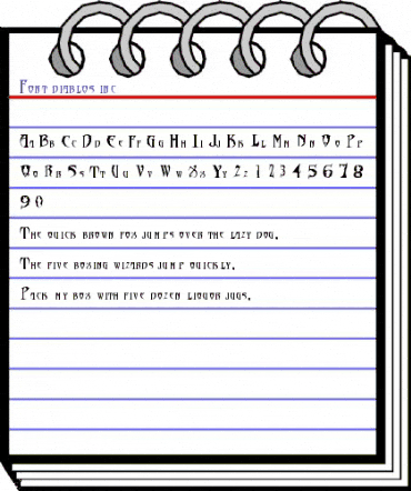 Font diablos inc. Regular animated font preview