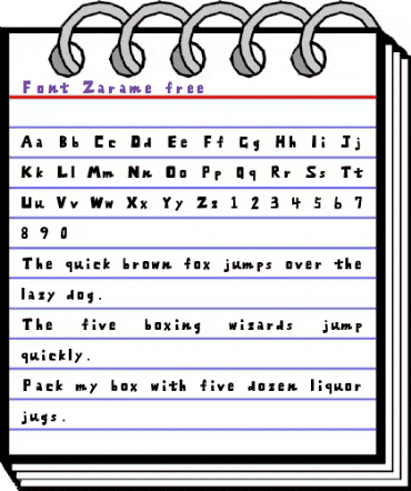 Font-Zarame-free Regular animated font preview