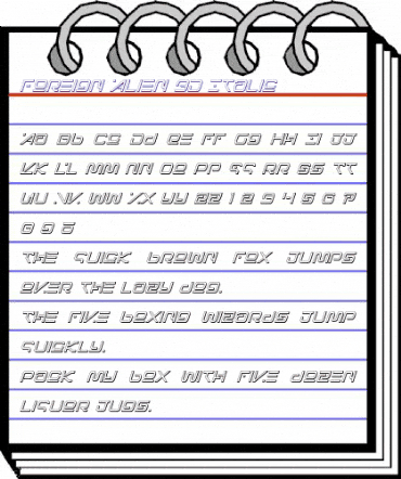 Foreign Alien 3D Italic Italic animated font preview