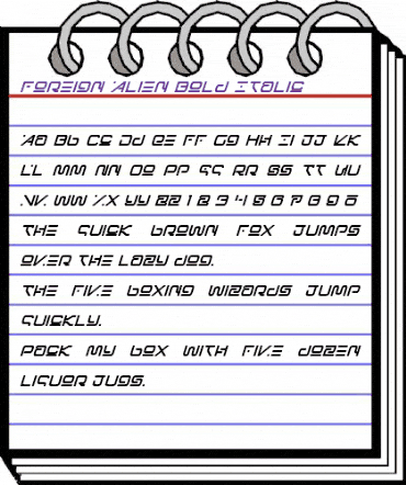 Foreign Alien Bold Italic Bold Italic animated font preview