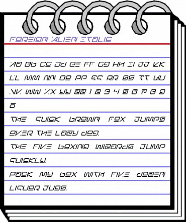 Foreign Alien Italic Italic animated font preview