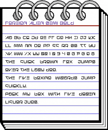 Foreign Alien Semi-Bold Semi-Bold animated font preview