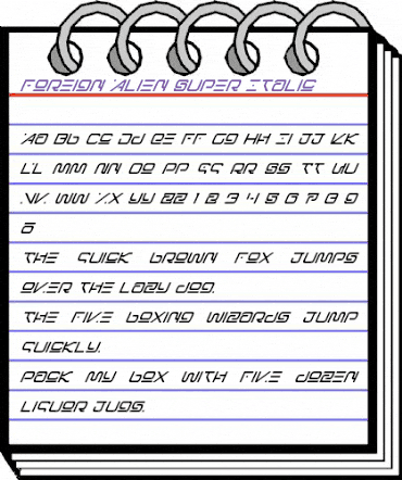 Foreign Alien Super-Italic Super-Italic animated font preview
