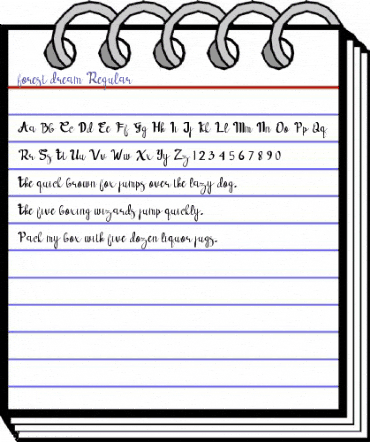 forest dream Regular animated font preview