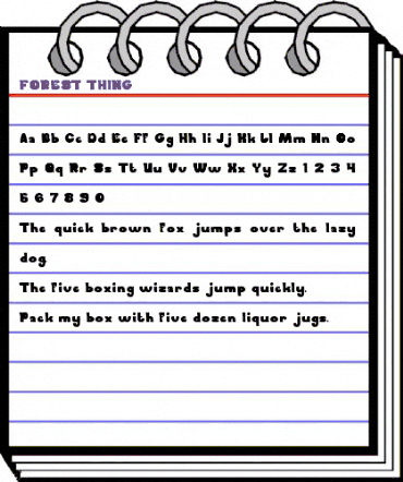 FOREST THING Regular animated font preview