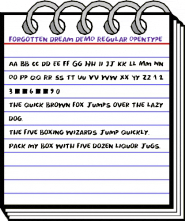 Forgotten Dream DEMO Regular animated font preview