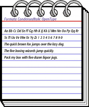 Formata Condensed Italic animated font preview