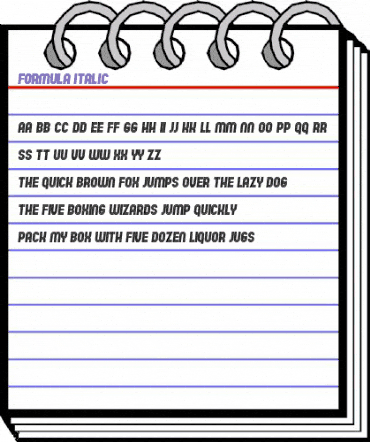 Formula Italic animated font preview