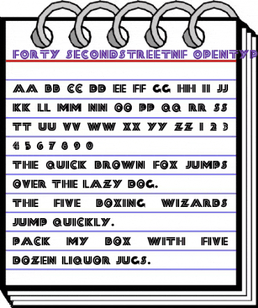 FortySecond Street NF Regular animated font preview