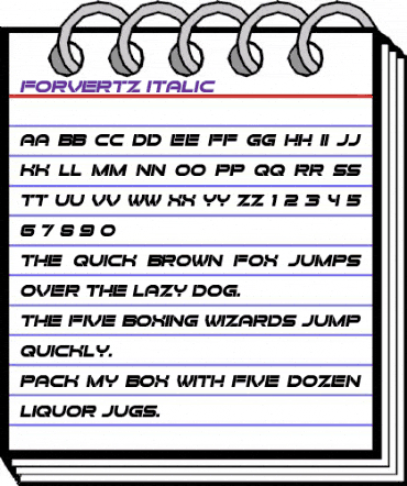 Forvertz Italic animated font preview