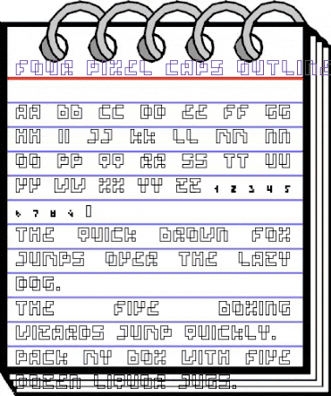 four pixel caps Regular animated font preview