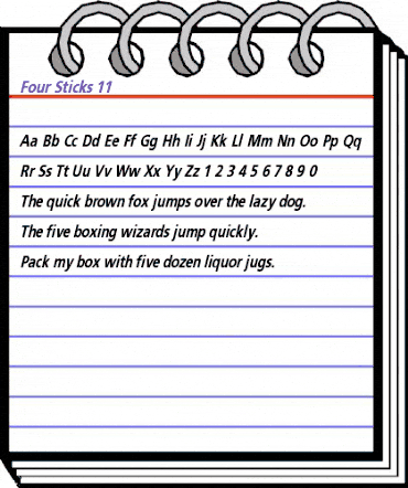 Four Sticks 11 Regular animated font preview