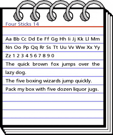 Four Sticks 14 Regular animated font preview