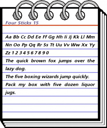 Four Sticks 15 Regular animated font preview