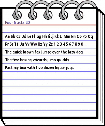 Four Sticks 20 Regular animated font preview