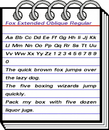 Fox Extended-Oblique Regular Regular animated font preview