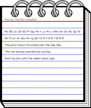 Fox on the Run Condensed Italic Condensed Italic animated font preview