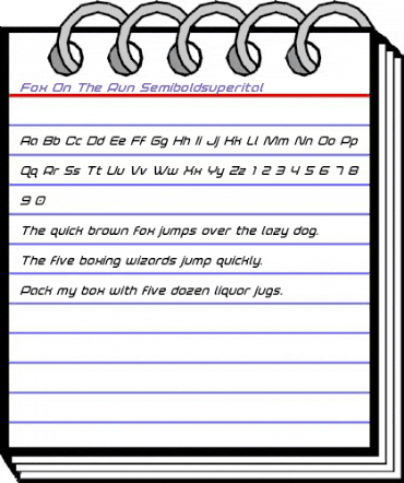 Fox on the Run Semi-Bold Super-Italic Semi-Bold Italic animated font preview