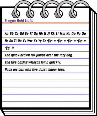 Fragua Bold Italic animated font preview
