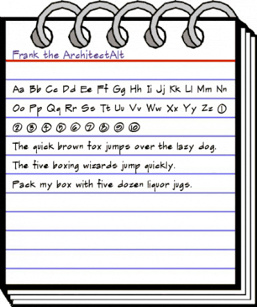 Frank the ArchitectAlt Regular animated font preview