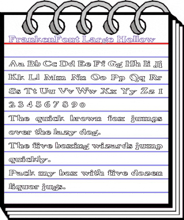 FrankenFont Large Hollow Regular animated font preview