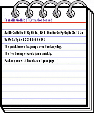 FranklinGothic LT ExtraCond Regular animated font preview