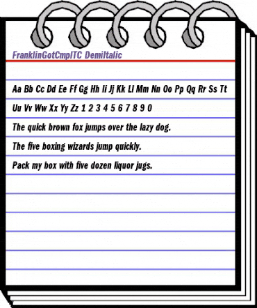 FranklinGotCmpITC Demi Italic animated font preview