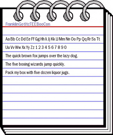 FranklinGotItcTEEBooCon Regular animated font preview