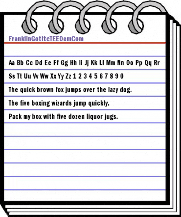 FranklinGotItcTEEDemCom Regular animated font preview