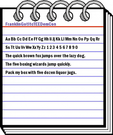 FranklinGotItcTEEDemCon Regular animated font preview