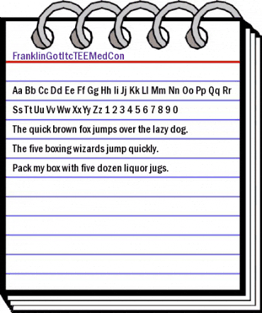 FranklinGotItcTEEMedCon Regular animated font preview