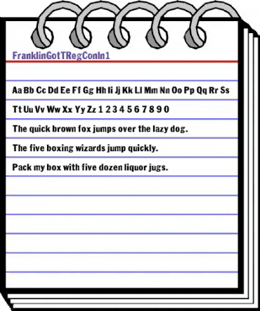 FranklinGotTRegConIn1 Regular animated font preview