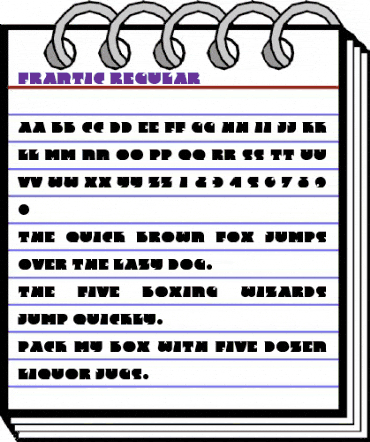 Frantic Regular animated font preview