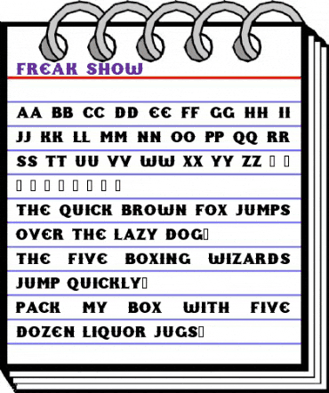 Freak Show Regular animated font preview